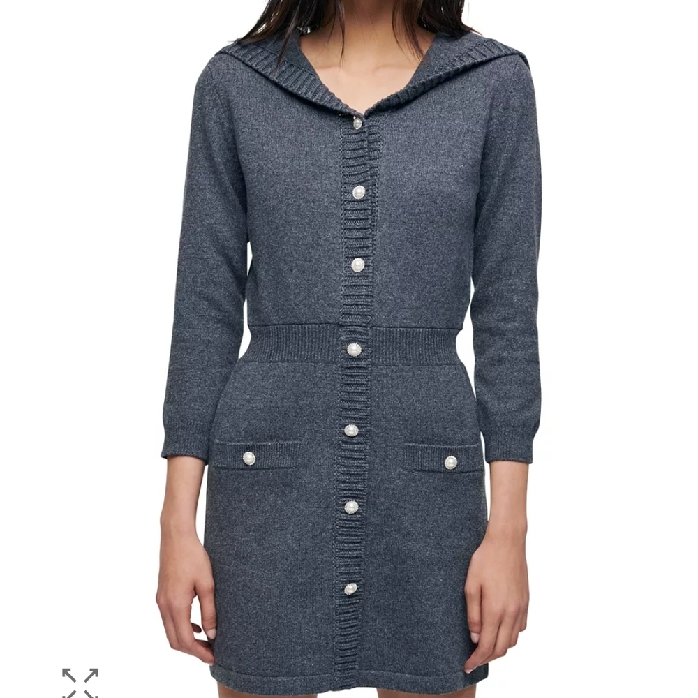 Maje Charcoal Knit Dress